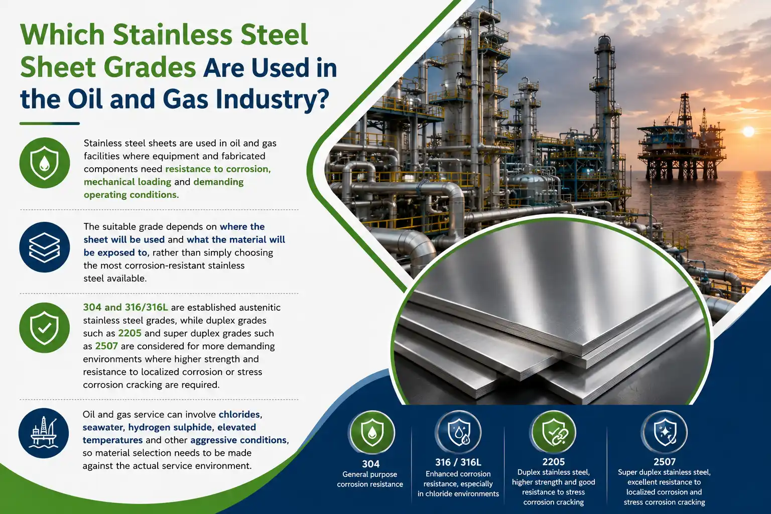Stainless Steel Sheet Grades for Oil and Gas